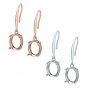8x10MM Oval Prong Hooks Earrings Settings,Solid 925 Sterling Silver Rose Gold Plated Earrings,Simple Earring,DIY Earrings Bezel 1706123