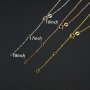 1Pcs Genuine 18K Solid Gold Necklace Adjustable Length Real 18K White Gold,Yellow Gold, Rose Gold Chain Au750 for Pendant 16-18'' 1320015