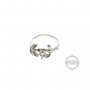 1Pcs 4MM Round Cz Stone Prong Setting Tree Branch Leaf 925 Sterling Silver Bezel Tray Adjustable Ring Settings 1212037