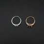 1Pcs 4-15MM Round Prong Bezel Rose Gold Plated Solid 925 Sterling Silver Adjustable Ring Settings for Moissanite Gemstone DIY Supplies 1210053