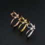 1Pcs Pear Prong Ring Settings Blank Adjustable Flower CS Stone Solid 925 Sterling Silver DIY Bezel for Gemstone 1294195