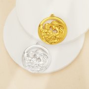 Mother and Baby Round Pendant Charm,Stainless Steel Flower Pendant,Art Deco Mom And Baby Pendant,DIY Pendant Supplies 1431541