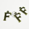 10pcs 15x10mm vintage kawaii metal alphabet letter F bronze brass pendant charm packs assortment 1810061