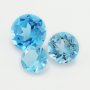 1Pcs Faceted Round Swiss Blue Topaz Nature Point Back Gemstone November Birthstone DIY Loose Stone Supplies 4110182