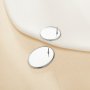 Oval Stainless Steel Studs Earrings Bezel Settings,Simple Oval Earrings,DIY Earrings Blank Supplies 1706227