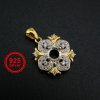 5MM Round Prong Pendant Settings Gold Plated Solid 925 Sterling Silver Vintage Style Charm Bezel for Gemstone 1411283