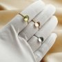 8MM Round Breast Milk Keepsake Resin Ring Settings,Solid Back Ring Bezel,DIY Rose Gold Plated Solid 925 Sterling Silver Ring Supplies 1215034