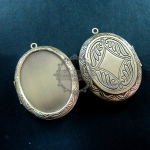 5pcs 30*40MM setting size vintage brass bronze oval locket pendant,photolocket1121031