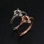 5x7MM Pear Prong Ring Settings Simple Rose Gold Plated Solid 925 Sterling Silver Adjustable Ring Bezel for Gemstone 1294245