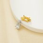4x6MM Rectangle Prongs Bezel Pendant Settings With Two Loops,Yellow Gold Plated Stainless Steel Rectangle Pendant Charm,Minimalist Pendant,DIY Pendant Blank 1431459