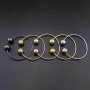 1Pcs Vintage Style Brass Rose Gold Silver Bronze Black Plated Double Balls End Bracelet Bangle DIY Beading Supplies 1900240