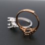 1Pcs Mulitiple Size Oval 4 Prong Bezel Pave Shank Rose Gold Plated Solid 925 Sterling Silver Adjustable Ring Settings For DIY Gems Moissanite Stone 1224022