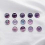 5Pcs 12MM Round Fluorite Cabochon,Green Purple Semi Precious Gemstone DIY Jewelry Supplies 4110190