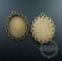 5pcs 30x40mm setting size vintage style bronze big lace oval pendant charm bezel base DIY supplies 1421053