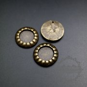 10pcs 10mm round setting bezel vintage style antiqued bronze alloy DIY pendant charm tray supplies 1411180