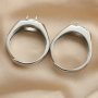 Oval Prong Ring Settings Keepsake Resin Men's Solid 925 Sterling Silver DIY Ring Supplies 1222057