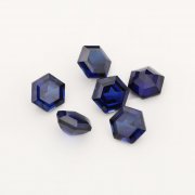 1Pcs Hexagon Cut Sapphire Faceted Stone Lab Created,September Birthstone,Deep Blue Faceted Loose Gemstone,DIY Jewelry Supplies 4160062