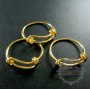 5pcs 17.5mm diameter gold plated brass simple wiring ring DIY ring supplies findings 1294033