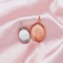 Keepsake Breast Milk Resin Oval Solid Back Pendant Bezel Settings,Solid 14K 18K Gold Pendant,Simple Charm,DIY Memory Jewelry Supplies 1421217