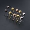 1Pcs Vintage Style Brass Rose Gold Silver Bronze Black Plated Double Balls End Bracelet Bangle DIY Beading Supplies 1900240