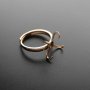 1Pcs Irregular Stone Prong Claw Bezel Solid 925 Sterling Silver Adjustable Ring Settings Rose Gold Plated DIY Supplies Findings 1294144