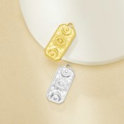 Stainless Steel Sun Moon Eye Rectangle Pendant Charm,Yellow Gold Plated Stainless Steel Pendant,Vintage Styles Pendant Blank 1431444