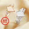 7x10MM Keepsake Breast Milk Resin Ring Settings,Stackable Ring Set,Solid Back Kite Bezel Ring for Resin,Solid 925 Sterling Silver Ring,DIY Ring Supplies 1294581