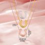 Keepsake Breast Milk Resin Horse Shoe U Bezel Pendant Necklace Settings,Solid 14K 18K Gold Necklace 16''+2'' Extension Chain 1431463