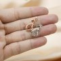 6x8MM Oval Prong Pendant Settings Mother's Love Solid 925 Sterling Silver Rose Gold Plated Charm Bezel DIY Gemstone Supplies 1421161