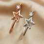 3MM Round Prong Ring Settings Star Two Stones Solid 925 Sterling Silver Rose Gold Plated Adjustable DIY Ring Bezel Supplies 1215018