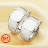 9MM Square Bezel Ring Settings Solid Back Breast Milk Resin 925 Sterling Silver DIY Men's Adjustable Ring 1294222