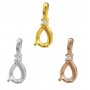 4x6mm Pear Prong Pendant Settings Bezel Tear Drop Shape Gemstone CZ Stone Solid 925 Sterling Silver Rose Gold Plated DIY Pendant Charm 1431137