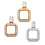 10MM Square Prong Pendant Settings,Simple Solid 925 Sterling Silver Rose Gold Plated Charm,Luxury Pendant Blank Settings,DIY Pendant Charm Tray 1431168