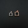 1Pcs 5-10MM Square Prong Pendant Charm Settings Simple Rose Gold Plated Solid 925 Sterling Silver DIY Bezel Tray for Gemstone 1431067