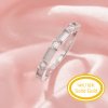 Birthstone Half Band Keepsake Breast Milk Resin Rectangle Bezel Ring Settings,Solid 14K 18K Gold Ring,DIY Ring Supplies 1294932