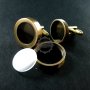 1Pair 16MM Setting Antqiued Bronze Round 3MM Deep Bezel Tray Floating Charm DIY Photo Cufflinks,Wedding Cuff Link Blank Supplies 1500041