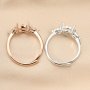 7x9MM Pear Prong Ring Blank Settings Three Stones Bezel Solid 925 Sterling Silver Rose Gold Plated Adjustable Ring Band for Gemstone 1294313