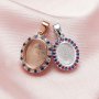 Keepsake Breast Milk Resin Oval Pendant Bezel Settings,Solid Back 925 Sterling Silver Rose Gold Plated Pendant,Pave CZ Stone Charm,DIY Pendant Supplies 1431252