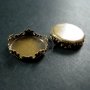 20pcs 15mm setting size vintage style bronze crown round bezel tray DIY pendant charm supplies 1411055