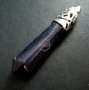 1pcs 60x10mm faceted pillar blue sand stone stick stone pendant charm DIY jewelry findings supplies 1800095