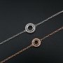 1Pcs 6-8MM Round Prong Bezel Bracelet Settings Halo Rose Gold Plated Solid 925 Sterling Silver Tray for Gemstone 6''+1.6'' 1900245