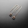 1Pair 5-8MM Round Bezel Solid 925 Sterling Silver Gemstone Prong Earrings Settings DIY Ear Wire Findings Rose Gold Plated 3'' 1706031