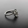 1Pcs 6X8MM Solid 925 Sterling Silver Double Oval Gemstone Bezel Prong Adjustable Ring Settings DIY Jewelry Supplies 1224017