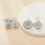 Round Stainless Steel Cuff links Bezel Settings,Customized DIY Photo Cufflinks,DIY Resin Wedding Cuff Links Blank Supplies 1500174