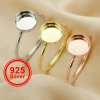 8MM Round Breast Milk Keepsake Resin Ring Settings,Solid Back Ring Bezel,DIY Rose Gold Plated Solid 925 Sterling Silver Ring Supplies 1215034