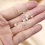 3-6MM Simple Round Prong Earrings Blank Settings for Gemstone Solid 925 Sterling Silver DIY Supplies 1702231