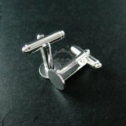 10Pcs 10MM Round Flat Bezel Silver Plated Brass DIY French Cuff Links Supplies Cufflinks Gift 1500049