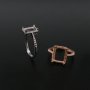 1Pcs Mulitiple Size Rose Gold Plated Solid 925 Sterling Silver Rectangle Millgraine Frame DIY Adjustable Ring Settings for Gemstone 1294170