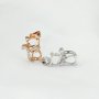 6x8MM Oval Prong Bezel Pendant Settings Rose Gold Plated Solid 925 Sterling Silver Kitty Cat Charm DIY Supplies for Gemstone 1421168