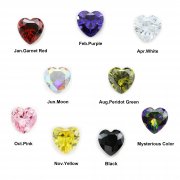 5Pcs January February April June August October November Birthstone Heart Faceted Cubic Zirconia CZ Stone DIY Loose Stone Supplies 4130020-1